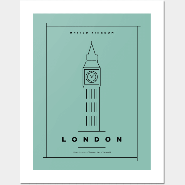 London Minimal Poster Wall Art by kursatunsal